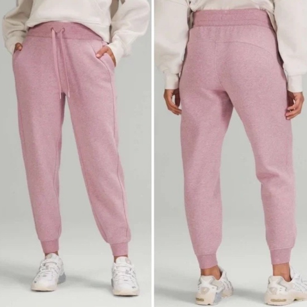 Lululemon Scuba High Rise Jogger Women's 8 Pink Taupe Athleisure Lounge
